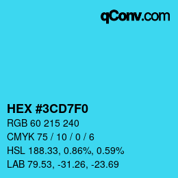 Color code: HEX #3CD7F0 | qconv.com