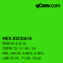 Color code: HEX #3CDA10 | qconv.com