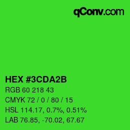 カラーコード: HEX #3CDA2B | qconv.com