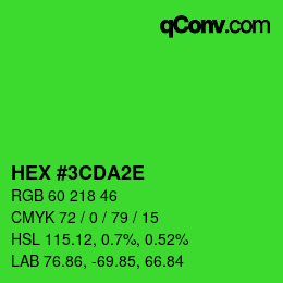 Color code: HEX #3CDA2E | qconv.com