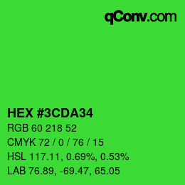 カラーコード: HEX #3CDA34 | qconv.com