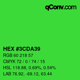Color code: HEX #3CDA39 | qconv.com