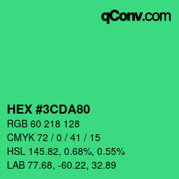 カラーコード: HEX #3CDA80 | qconv.com