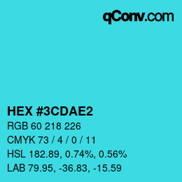 カラーコード: HEX #3CDAE2 | qconv.com