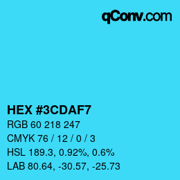 Color code: HEX #3CDAF7 | qconv.com