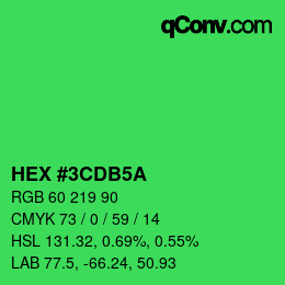カラーコード: HEX #3CDB5A | qconv.com