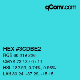 Color code: HEX #3CDBE2 | qconv.com