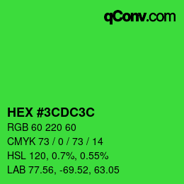 Color code: HEX #3CDC3C | qconv.com