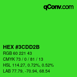 Color code: HEX #3CDD2B | qconv.com