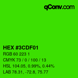 Color code: HEX #3CDF01 | qconv.com