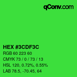 カラーコード: HEX #3CDF3C | qconv.com