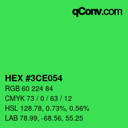 Color code: HEX #3CE054 | qconv.com