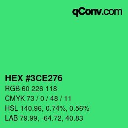 颜色代码: HEX #3CE276 | qconv.com