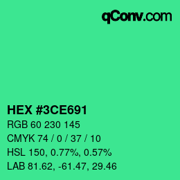 Color code: HEX #3CE691 | qconv.com