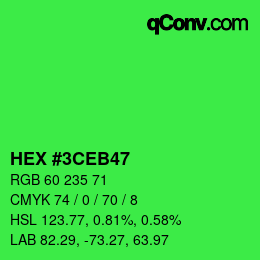 Color code: HEX #3CEB47 | qconv.com