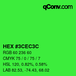 カラーコード: HEX #3CEC3C | qconv.com