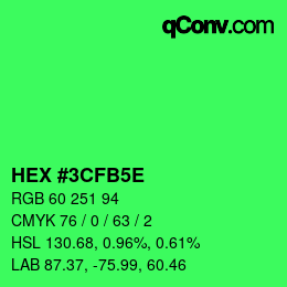 Código de color: HEX #3CFB5E | qconv.com