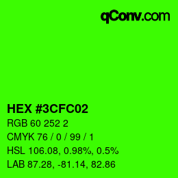 Color code: HEX #3CFC02 | qconv.com