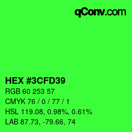 Color code: HEX #3CFD39 | qconv.com