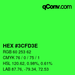 Farbcode: HEX #3CFD3E | qconv.com
