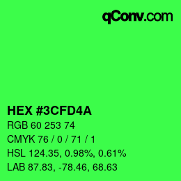Color code: HEX #3CFD4A | qconv.com