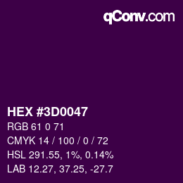 颜色代码: HEX #3D0047 | qconv.com