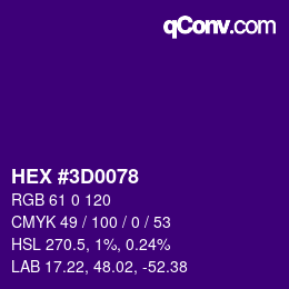 Color code: HEX #3D0078 | qconv.com