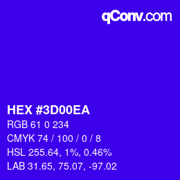 Código de color: HEX #3D00EA | qconv.com