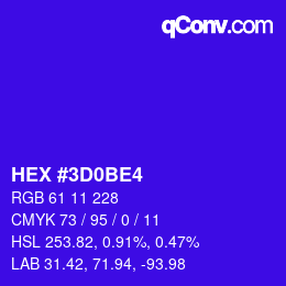 Color code: HEX #3D0BE4 | qconv.com