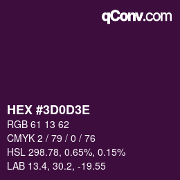 Color code: HEX #3D0D3E | qconv.com