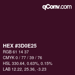 カラーコード: HEX #3D0E25 | qconv.com