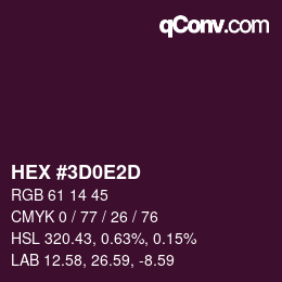 Color code: HEX #3D0E2D | qconv.com