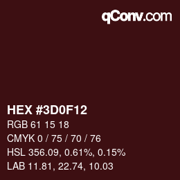 Color code: HEX #3D0F12 | qconv.com