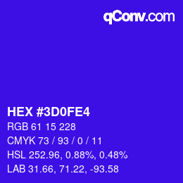 Color code: HEX #3D0FE4 | qconv.com