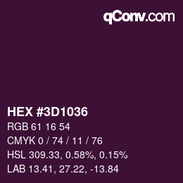 Color code: HEX #3D1036 | qconv.com