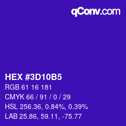 Color code: HEX #3D10B5 | qconv.com