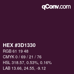 カラーコード: HEX #3D1330 | qconv.com