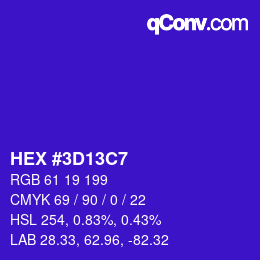 Color code: HEX #3D13C7 | qconv.com