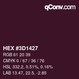 Color code: HEX #3D1427 | qconv.com