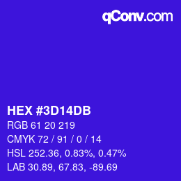 Color code: HEX #3D14DB | qconv.com