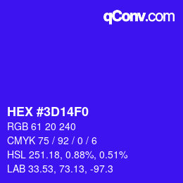 カラーコード: HEX #3D14F0 | qconv.com
