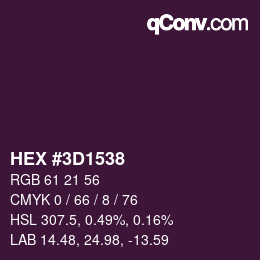 カラーコード: HEX #3D1538 | qconv.com
