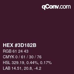 Color code: HEX #3D182B | qconv.com