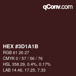 Color code: HEX #3D1A1B | qconv.com