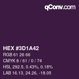 Color code: HEX #3D1A42 | qconv.com