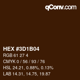 Farbcode: HEX #3D1B04 | qconv.com