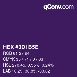 Color code: HEX #3D1B5E | qconv.com