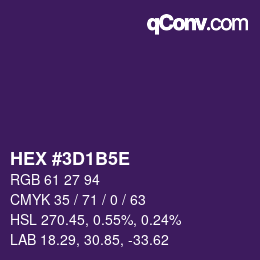 Code couleur: HEX #3D1B5E | qconv.com
