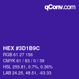 Color code: HEX #3D1B9C | qconv.com