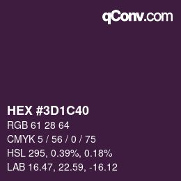 颜色代码: HEX #3D1C40 | qconv.com